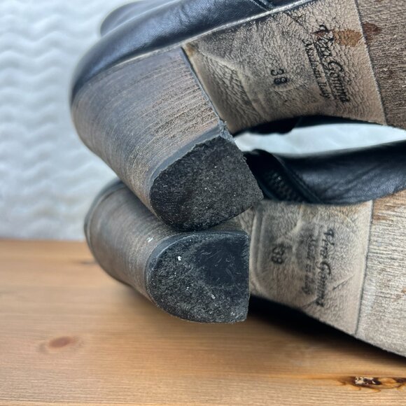 Ann Tuil Champs Elysees Womens Heel Ankle Boots Leather Side Zip Sz US 7.5 EU 38 - Picture 14 of 15